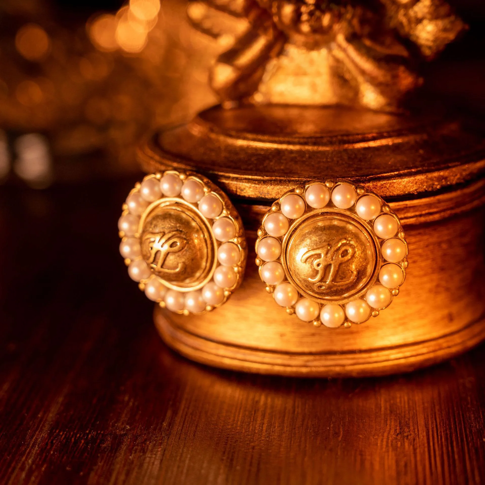 Medieval vintage round glass pearl earrings earrings  for women‘s girl party gift jewlry whosale