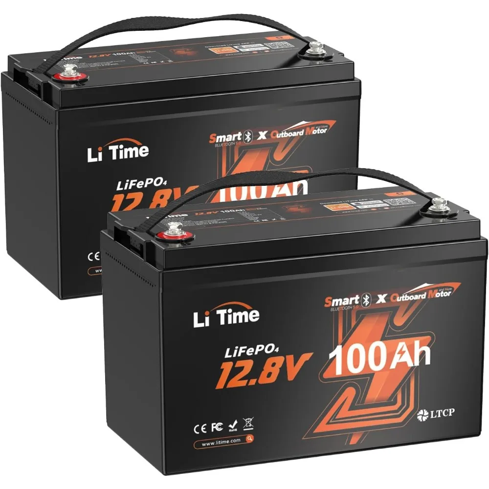 

2Pack 12V 100Ah LiFePO4 Batteries: Bluetooth + 100A BMS, Low-Temp Protection - Group 31 12V Lithium​
