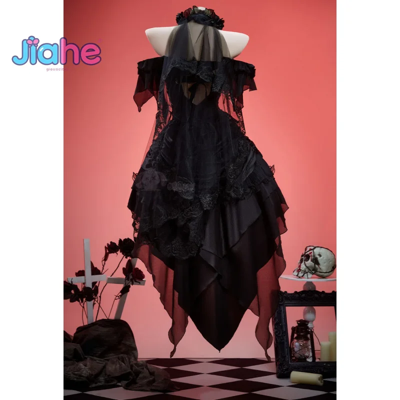 MisaMisa 2025 New Anime DEATH NOTE Cosplay Costume Halloween Party Dark Gothic Wedding Dress Accessories Props Women's Uniform