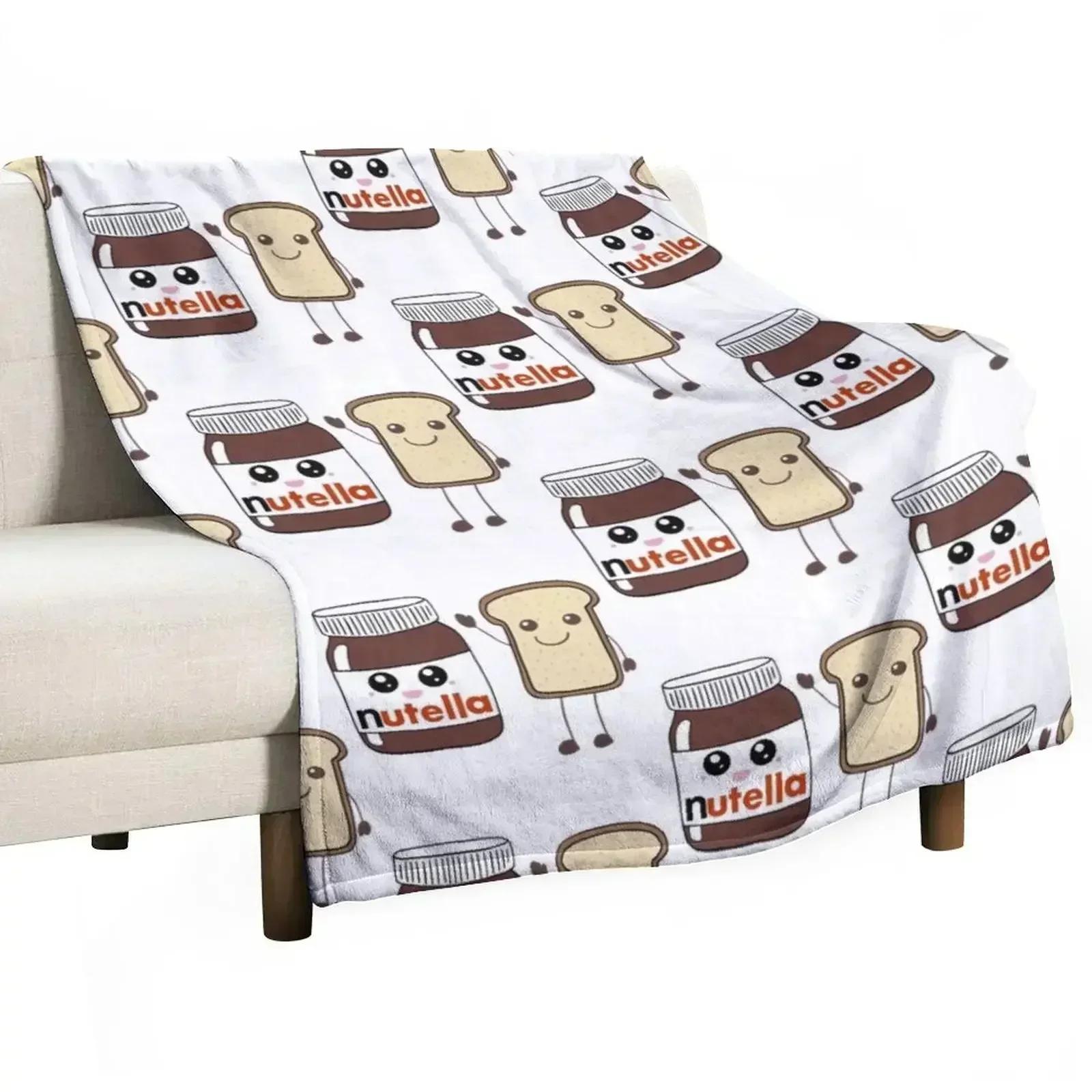 Nutella and bread Throw Blanket for babies Decoratives For Sofa Thin Heavy manga Plaid on the sofa Blankets
