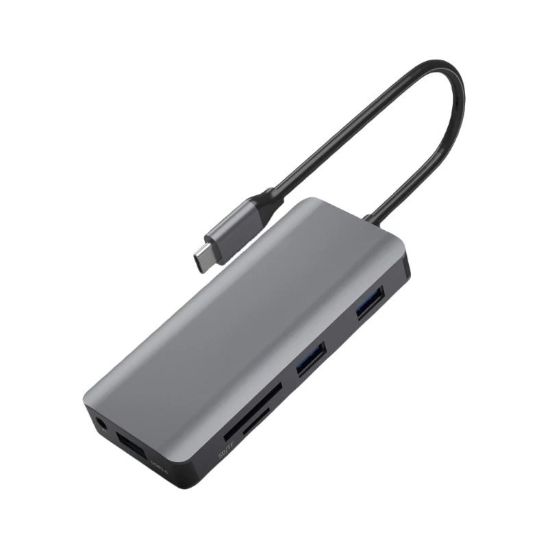 Station d'accueil USB C 9 en 1 comprenant vidéo 4k, VGA, Ethernet, USB rapide