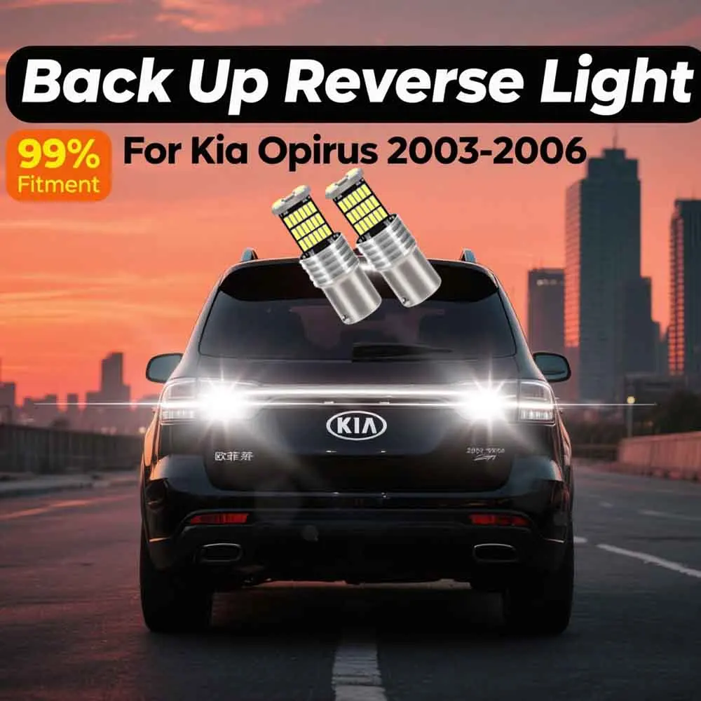 

2Pcs 6000K White Canbus P21W 1156 BA15S LED Light Bulb LED DRL Daytime Running Light Lamp For Kia Opirus 2003 2004 2005 2006