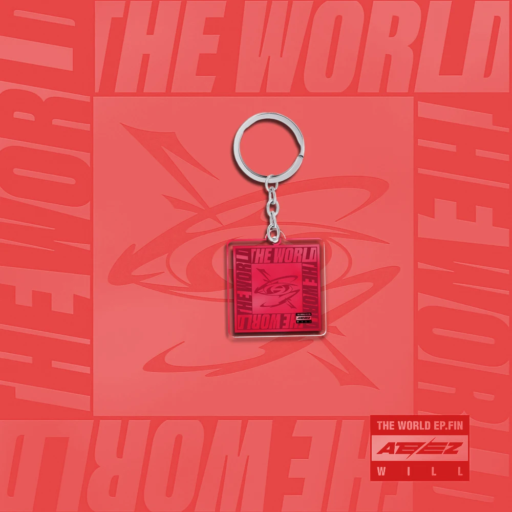 Acrylic Kpop ATEEZ Keychain Album THE WORLD EP.2 : OUTLAW Hongjoong Seonghwa Yunho Yeosang Key Ring Pendant Teakook Accessories