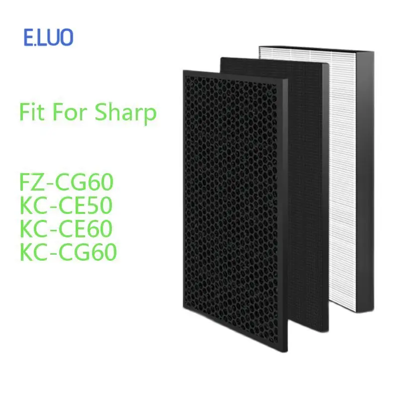 

Air Purifier Hepa Filter Activated Carbon Filter Deodorant Filter Set For Sharp KC-CE50-W FZ-CG60 KC-CG60-T