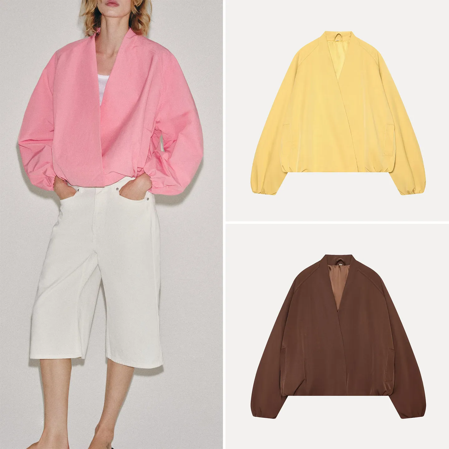 Casual Long Sleeve Pilot Jacket Women's Outerwear 2026 Autumn Collection Standard Fit ZADATA Other Style Other Material