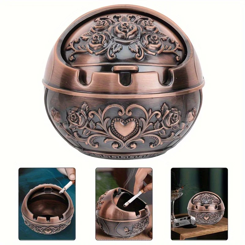 1Family Living Room Creative Personality Trend with Lid Prevent Fly Ash Anti-Ashtray Decoration