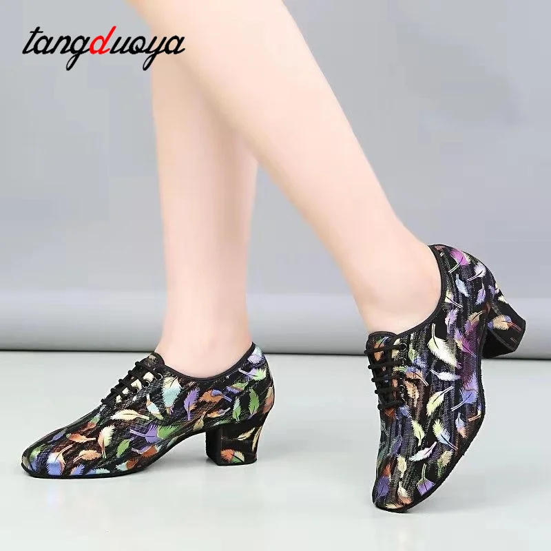 Dance Shoes Women Jazz Salsa Latin Ballroom Training Shoe Ladies Girls Soft Sole Tango Bachata Modern Dancing Female Sneakers