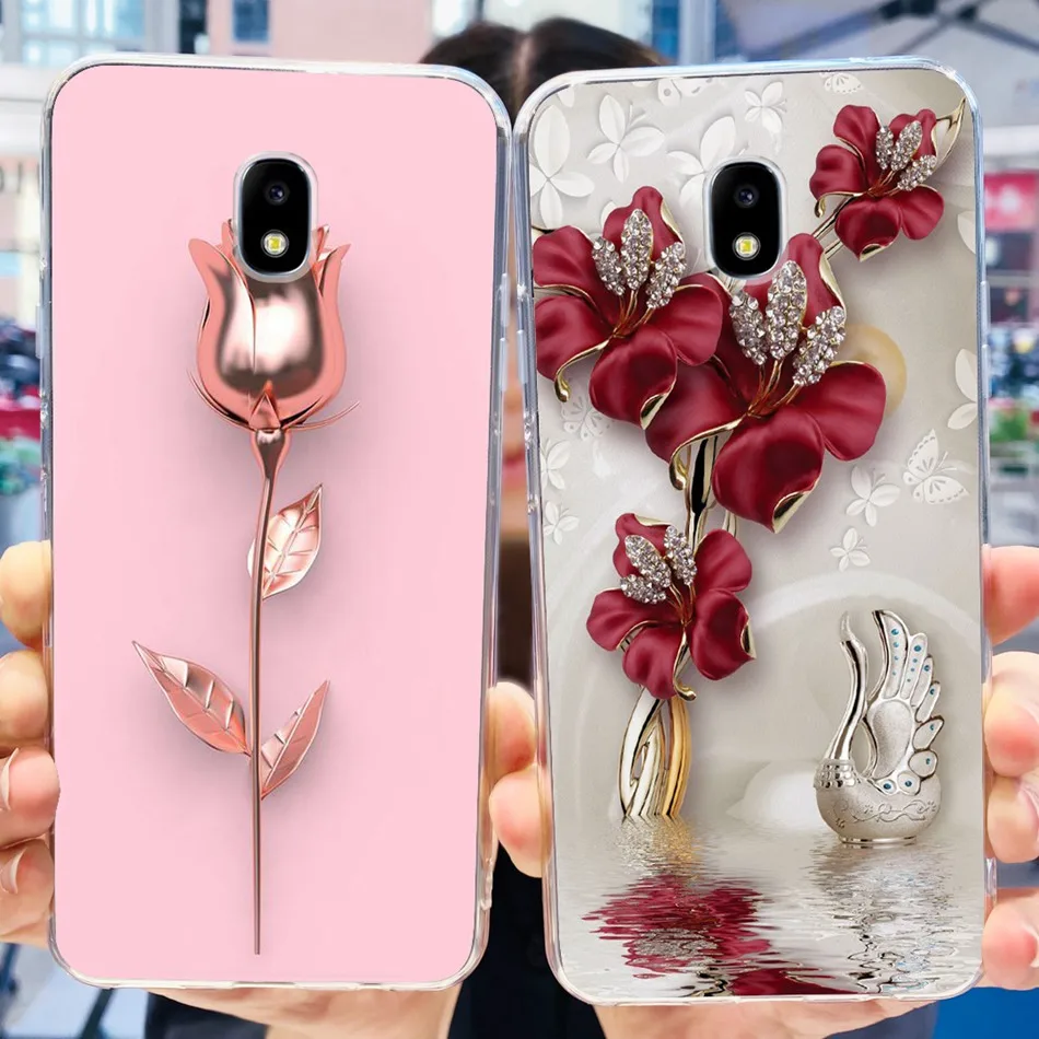 For Samsung Galaxy J3 J5 J7 2017 Case Elegant Printed Soft Silicone TPU Cover For Samsung J7Pro J5Pro J3Pro 2017 Phone Bumper