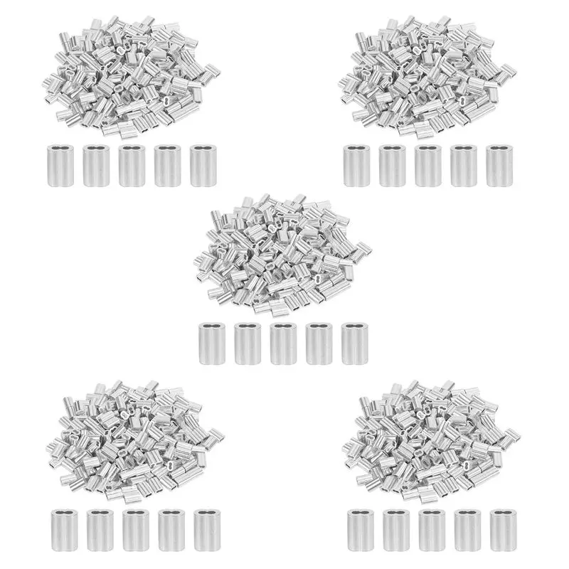 1000PCS 1/16 Inch Cable Ferrule Set Aluminum Alloy Crimping Loop Sleeve For Wire Rope-B51B