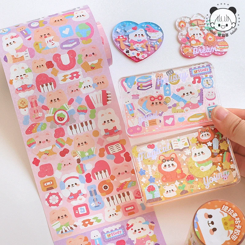 9mm*2m Telado Goo Card Stickers Korea Cute Kawaii Laser Sticker Tape Decorative BTS Photocard Album Acrylic Accessories Decal