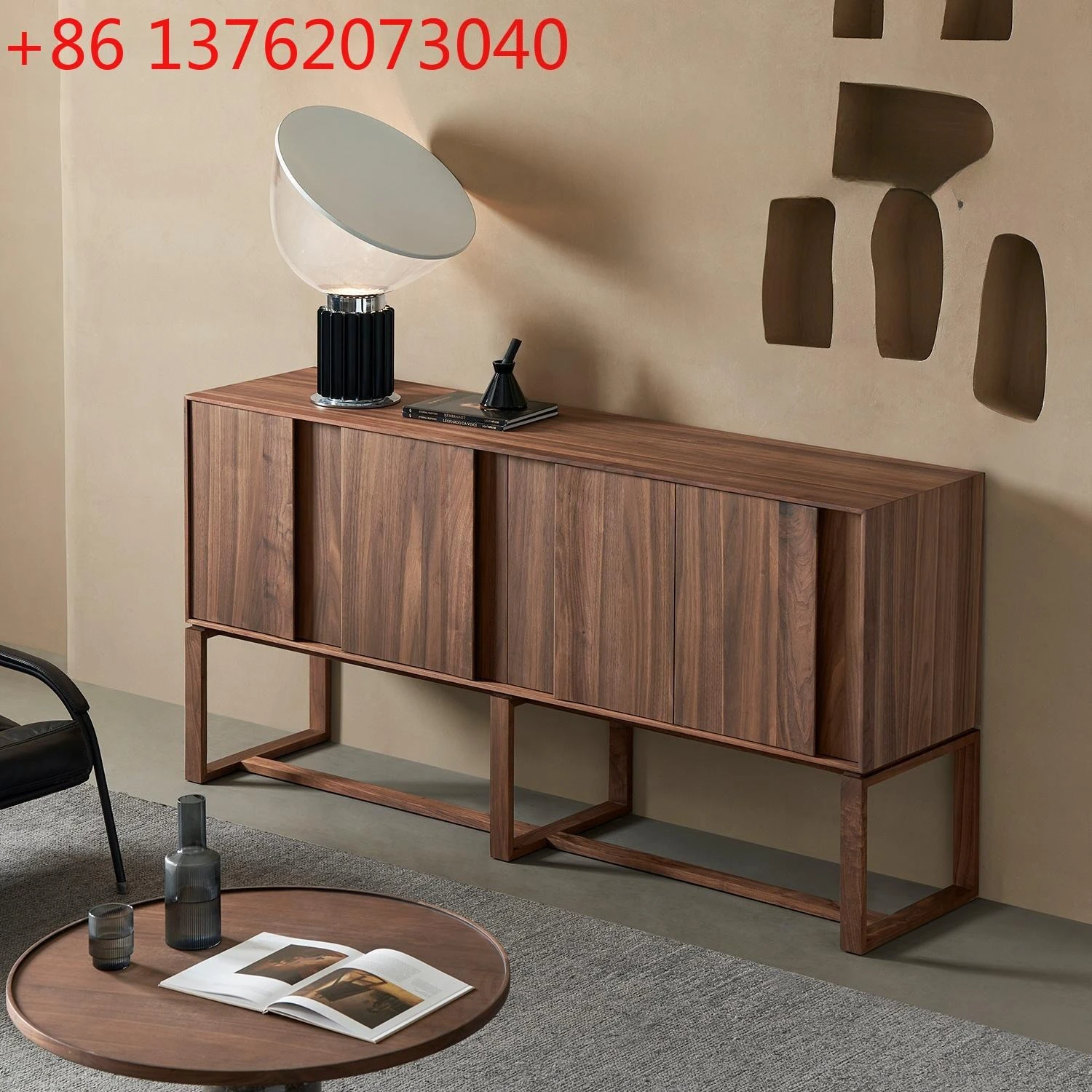 

Walnut solid wood decorative storage cabinet living room against the wall high storage decorative cabinet creative side cabinet