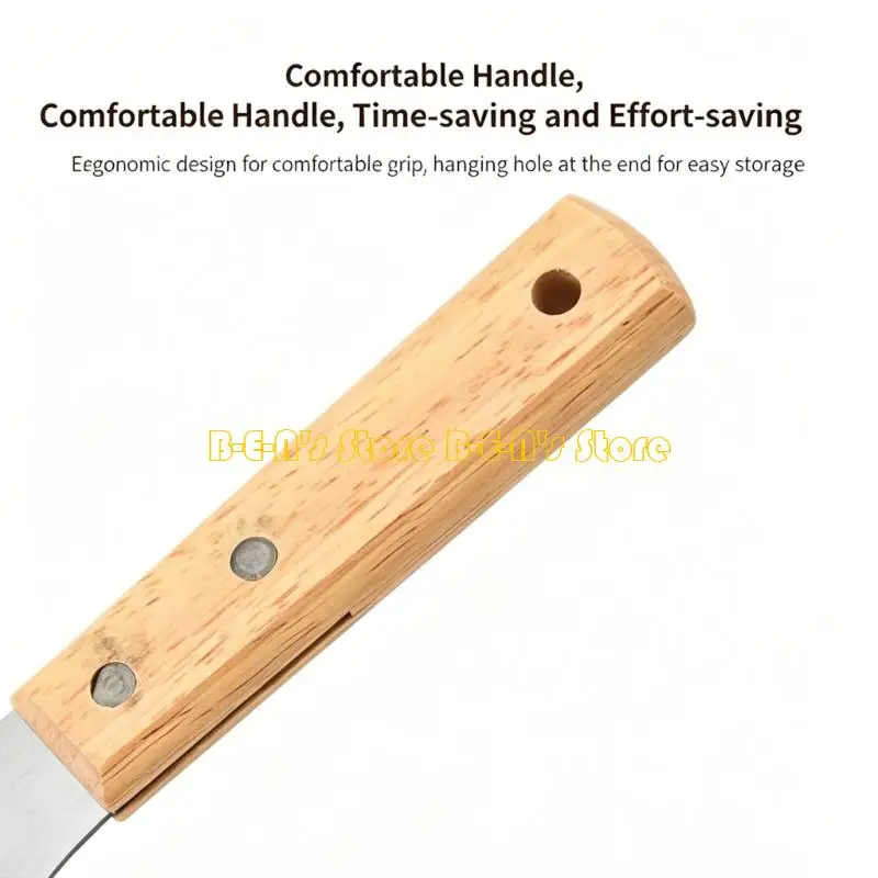 Y1AD Thickened Stainless Steel Putty Scrapers Ergonomic Wooden Handle Shovel For DIY Projects Putty Removal Potted Plant