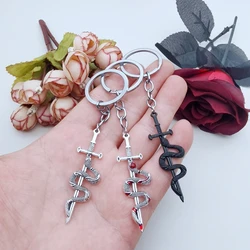 1Pcs Snake Sword Talisman Keychain Gothic Decorative Pendant