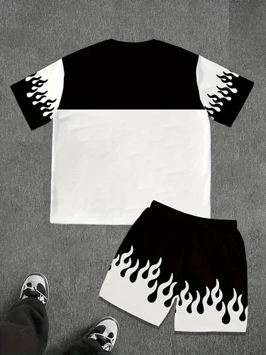 Imagen 2 del producto Moda de verano para hombre, nueva camiseta con estampado de Estatua de la libertad, cómoda y transpirable, conjunto de pantalones cortos con cuello redondo, ropa informal para exteriores