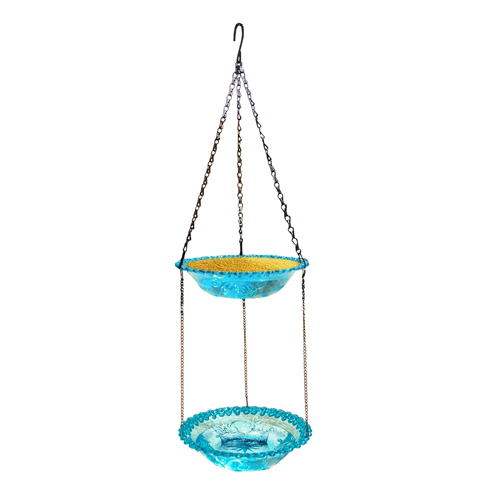 2 Layers Bee Feeder With Vivid Flower Design Hanging Bee Watering Station For Feeding Butterfly Bath Bowl Bird Food Tray