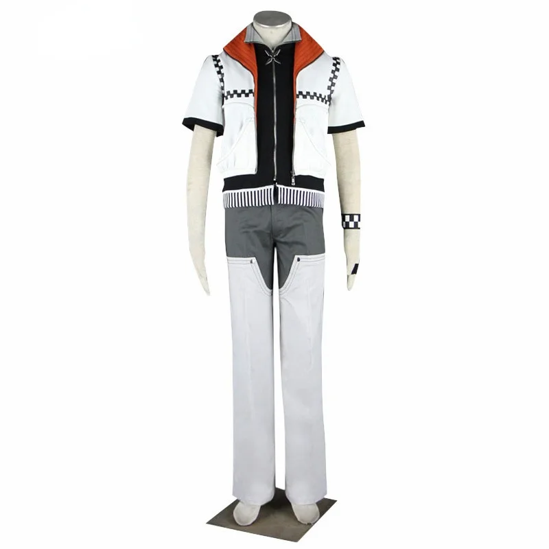 Anime Kingdom Hearts Roxas Cosplay Costume White Coat Outfit Full Set