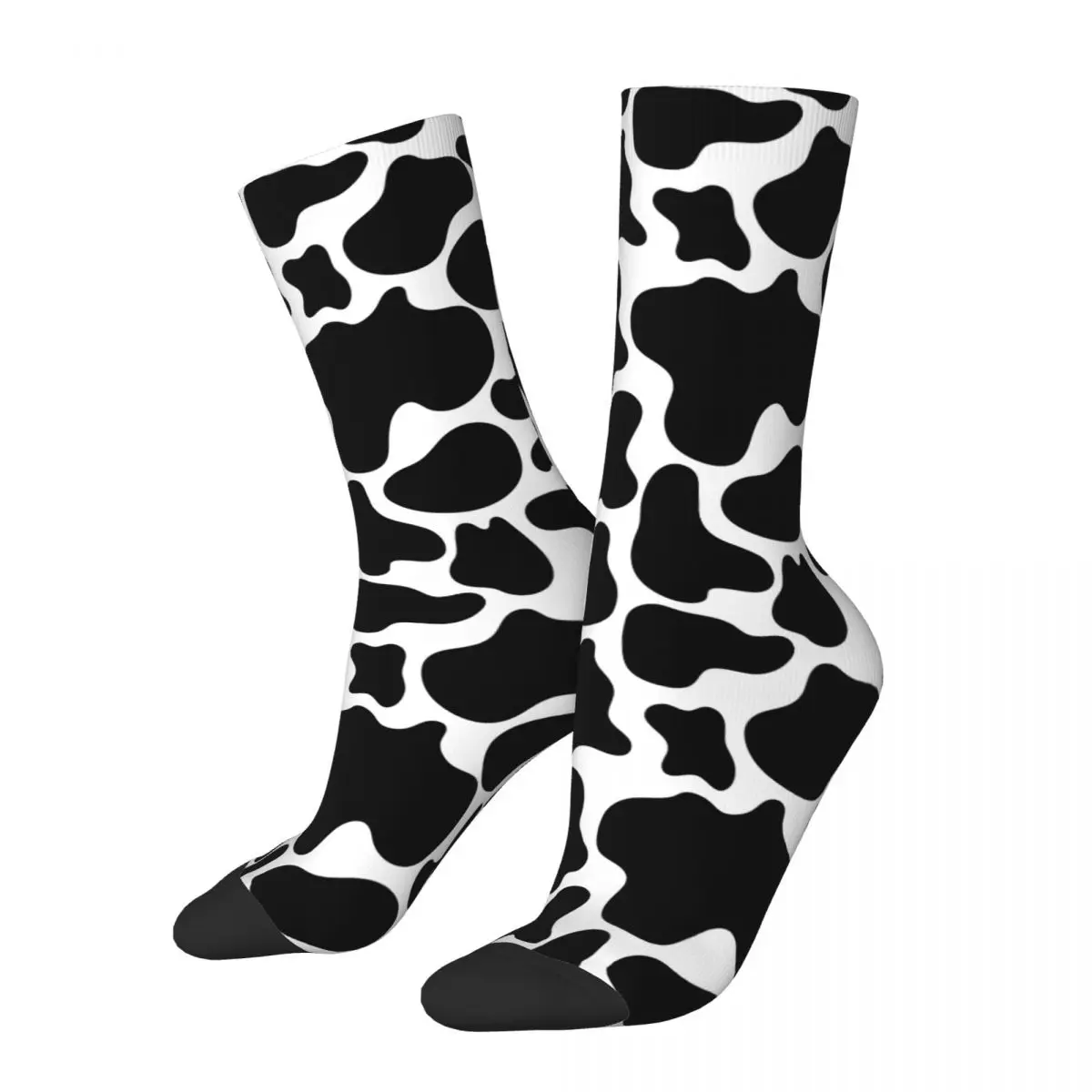 Funny Cow Stria Design Theme Print Socks Stuff All Seasons geometry abstract Super Soft Middle Tube Socks Non-slip