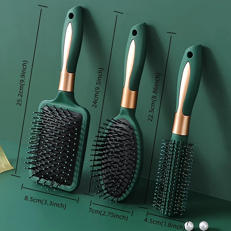 Set Sikat Rambut Rias Sisir Penata Rambut Sisir Bantalan Udara Pijat Kulit Kepala Sisir Rambut Detangling untuk Semua Jenis Rambut
