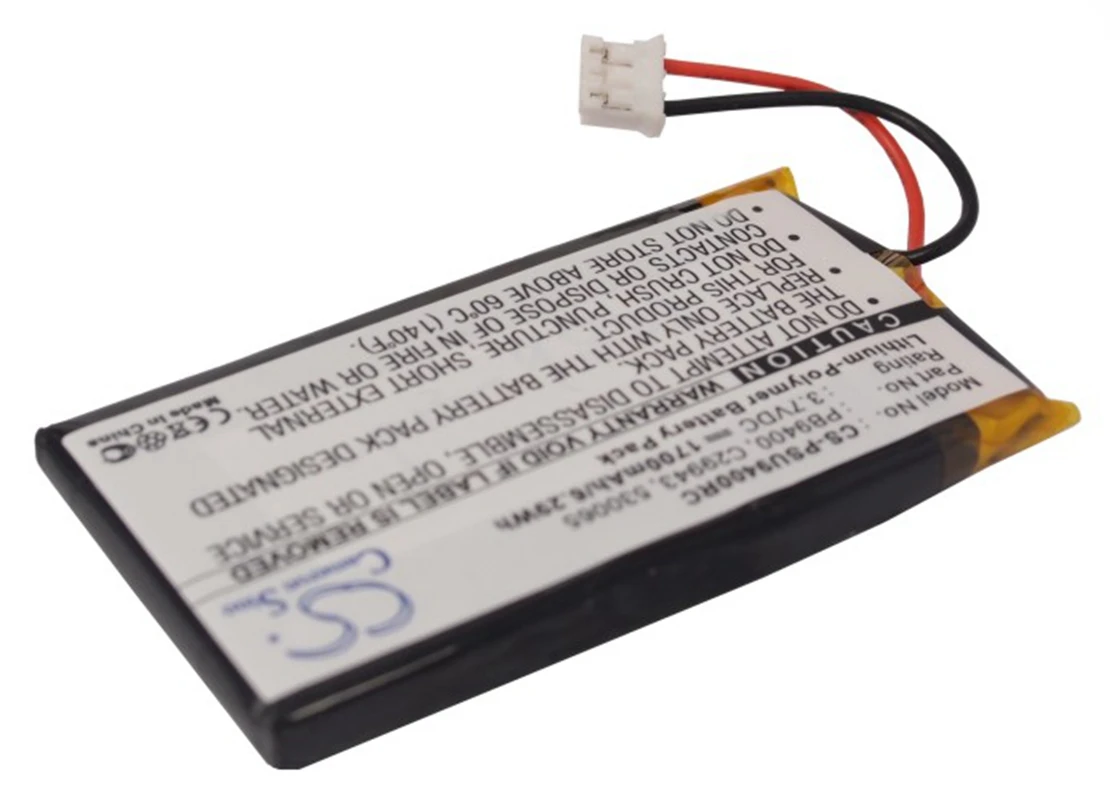 Remote Control Battery 3.7V/1700mAh PB9400, C29943, 530065 for Philips  Pronto TSU-9400, TSU-9300, TSU9300, TSU9400