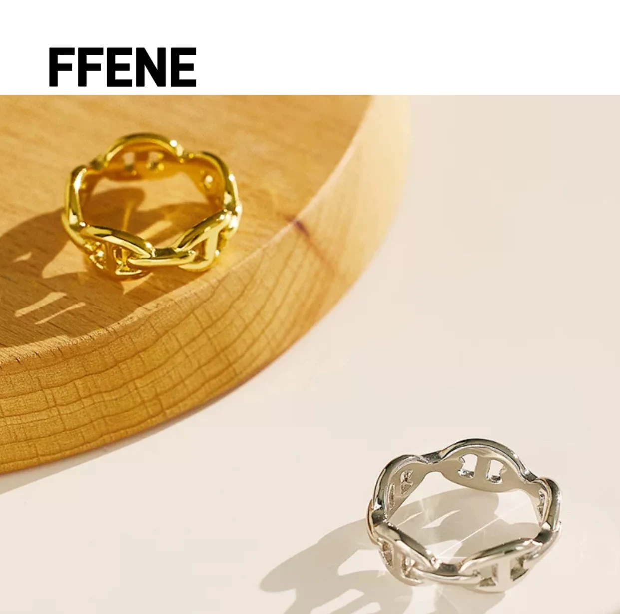 

Best-selling Couple Instagram influencers, versatile, luxurious design sense ring, oval hollow, high-end sense, titanium steel