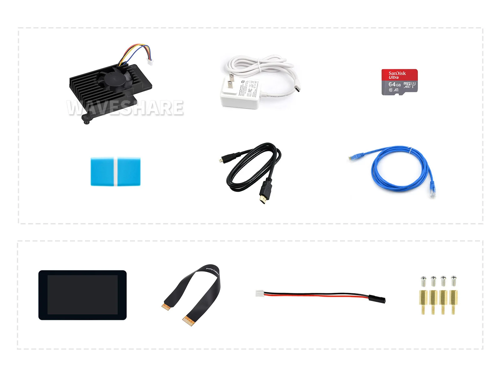 

PI5 Display AcceB ,Basic Package Accessories Package(Not included PI5),With 7inch Display Kit A Accessories Pack