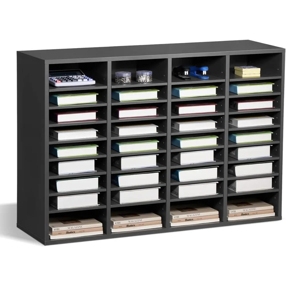 

Органайзер для литературы, 36-совместный офисный почтовый ящик с регулируемыми полками, деревянный сортировщик почтового ящика, ДВП средней плотности