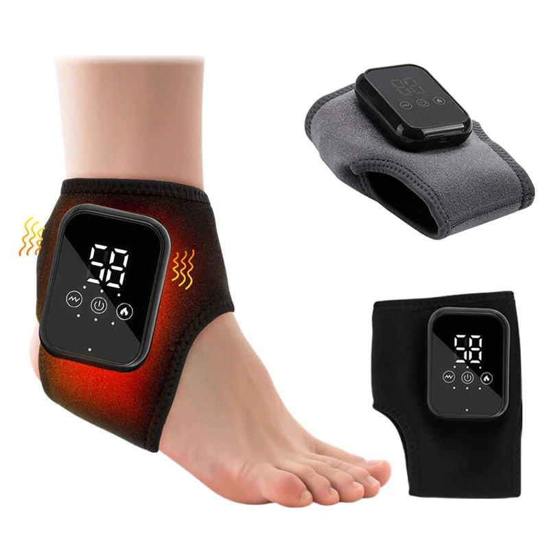 Foot Heat Massager Hot Compress Vibration Massage Ankle Guard Band Carpal Tunnel Hand Foot Protection Tool Ankle Support Brace
