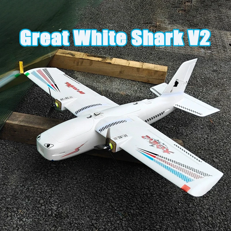Great White Shark V2 Fixed Wing Upgraded Double Engine FPV Long Range Carrier Portable Quick Detachment