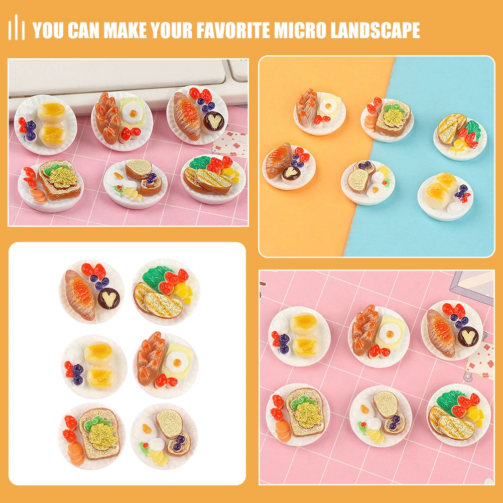 24 Pcs Simulated Food Toys Mini House Dessert Model Decorative Fake Prop Pretend Play Decorations Snack Accessories Miniature