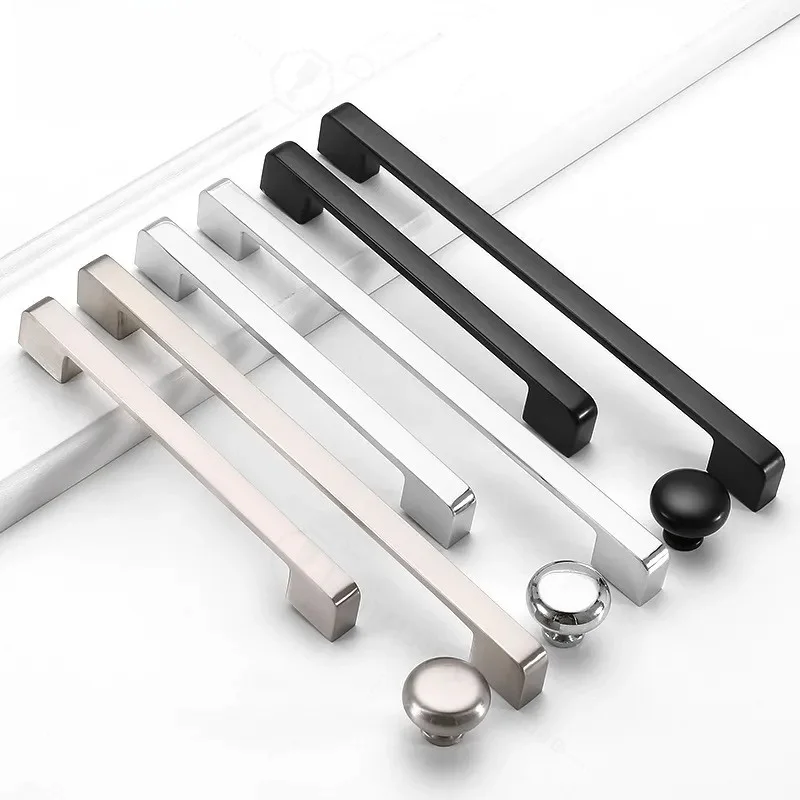 American Black Cabinet Door Handle Zinc Alloy Drawer Pull Modern Simple Kitchen Wardrobe Hardware Small Knob for Furniture