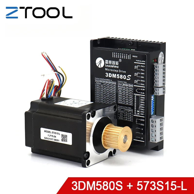 

Leadshine 3Phase Stepper Driver 3DM580S + Motor 573S09-L 573S15-L For Co2 Laser Cutting and Engraving Machine