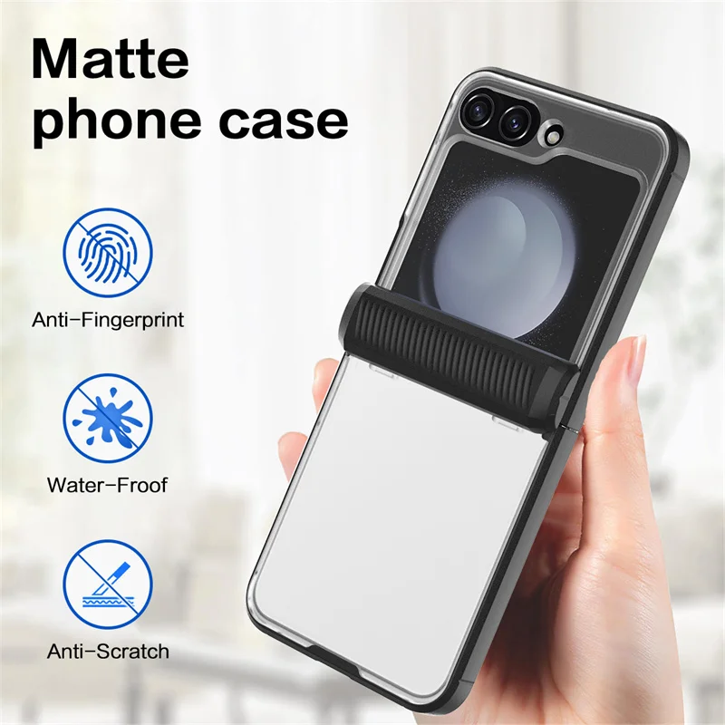 

Advanced Transparent Foldable Phone Case For Samsung Galaxy Z Flip 6 Shock-absorbing Lens Protective Case