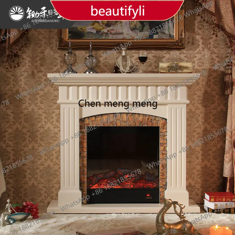 

Электрический камин A55 в стиле ретро, белый, с имитацией пламени, декоративный, французский дизайн, американский электрический камин-шкаф.