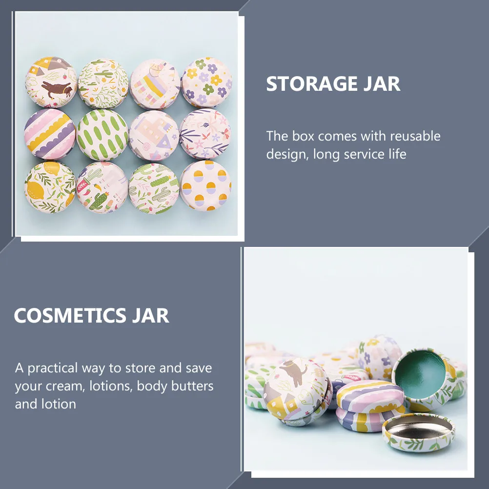 12pcs Empty Tins Lipstick Storage Jars Cosmetics Sub Tin Plate Reusable Practical Reliable Body Lotion Creams Lotions Travel