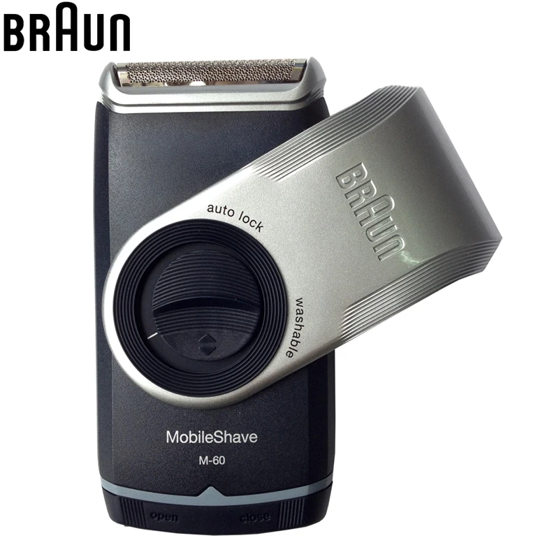 Braun M60 Electric Razor Battery Power Portable  Mobile Shave Washable Safety Power Beard Shaving Hair Removal For Men