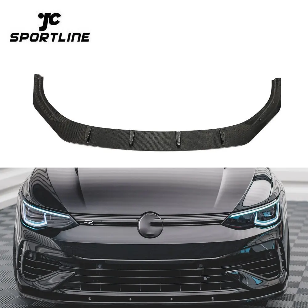 

For Volkswagen VW Golf 8 MK8 R 2021 2022 Carbon Fiber Front Bumper Lip Spoiler