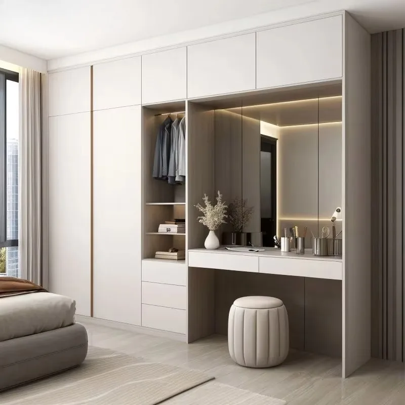 luxury wooden Built in wardrobe closet for clothes with dressing table closet clothes storage