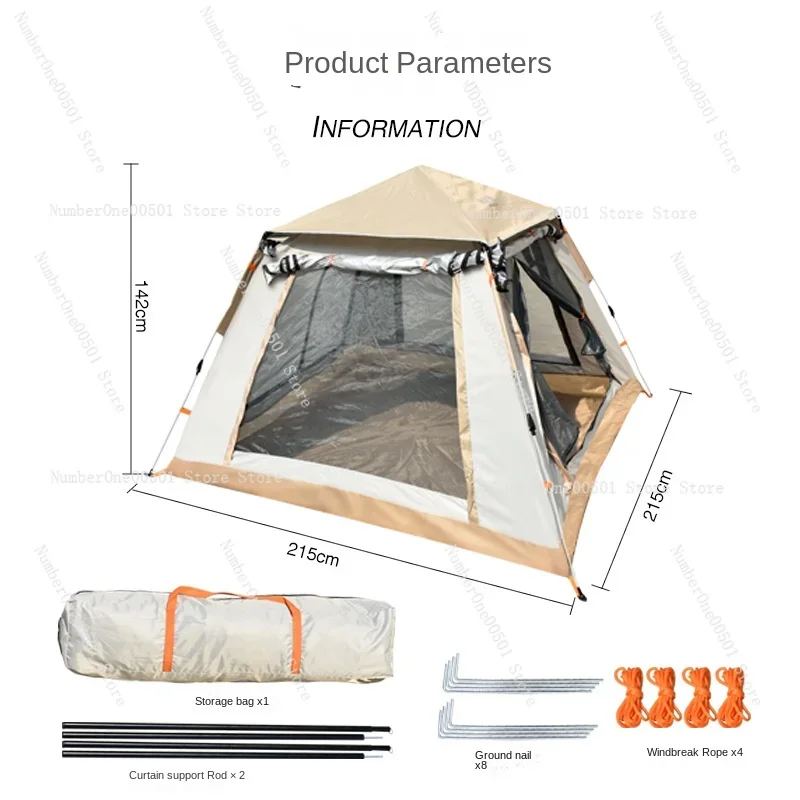 Tent Automatic Folding Beach Outdoor Picnic Camping Quickly Open Children Casual and Portable Sunshade Outdoor Canopy