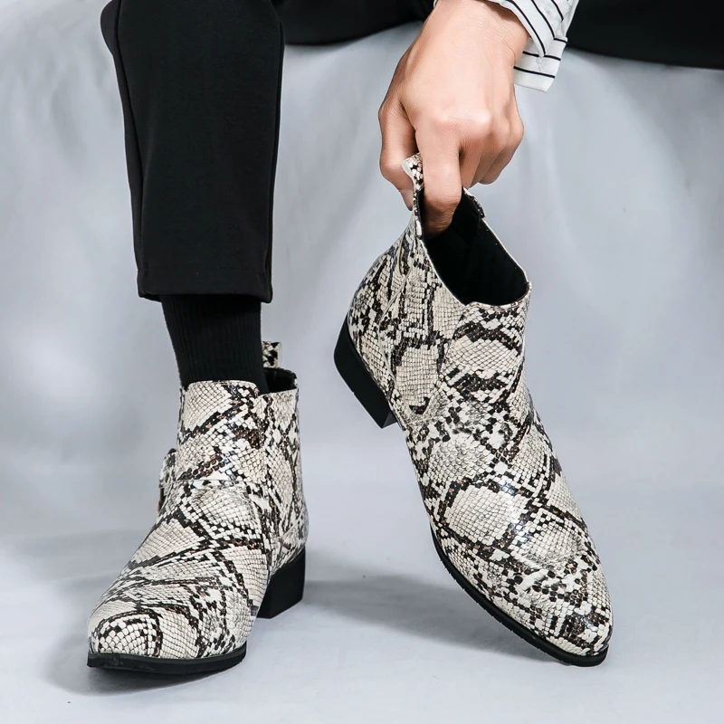 الرجال أحذية عالية أعلى بو نمط كعب منخفض أشار تو المألوف مريحة الكلاسيكية الرجال الأحذية حجم 38-46 #2