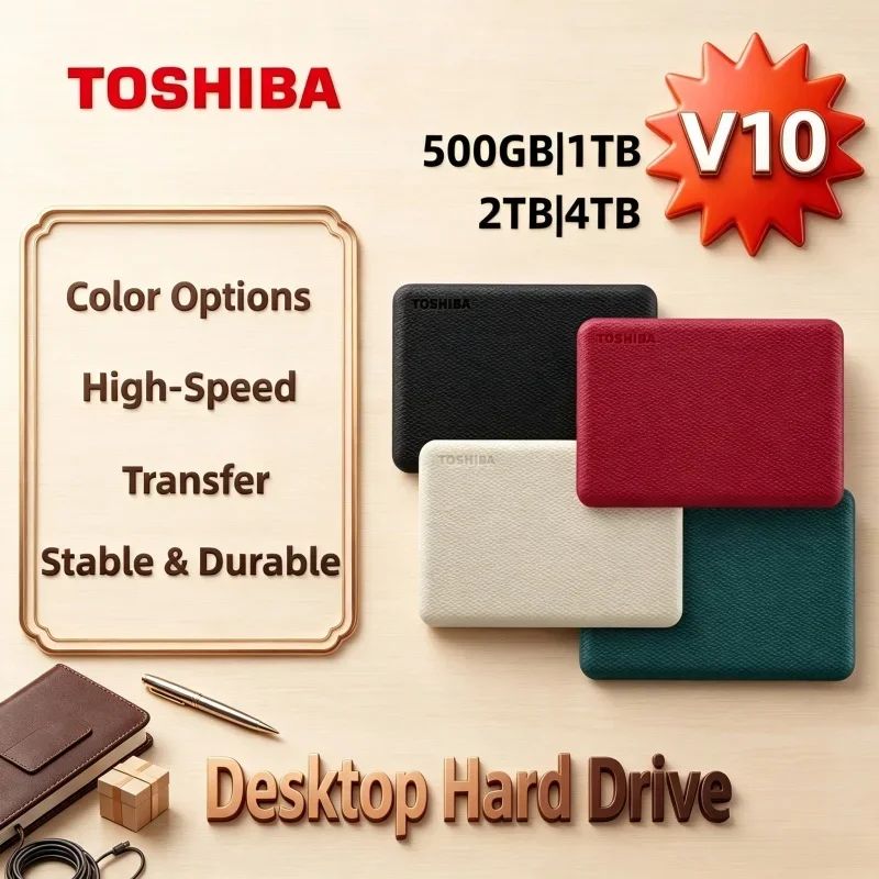 Disque dur externe portable Toshiba V10 Canvio Advanced 2,5 pouces USB 3.0 1 To-4 To – Disque externe fiable pour usage quotidien avec ordinateur portable