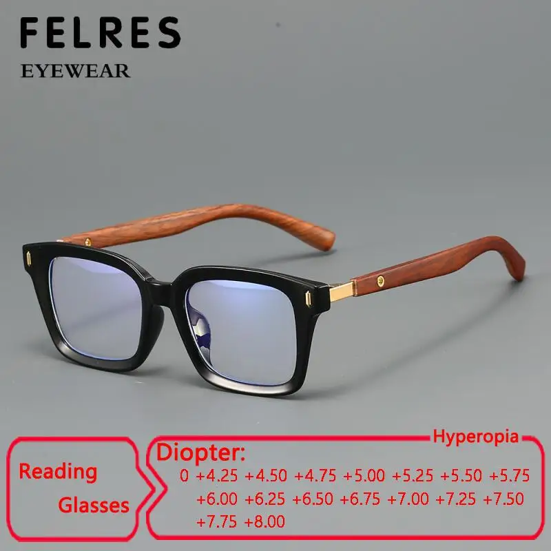 

Anti Blue Light Highly Strength+5.0 +6.0 6.5 7.0 +8.0 Square Reading Glasses Men Finished Presbyopic Glasses Optical Eyewear