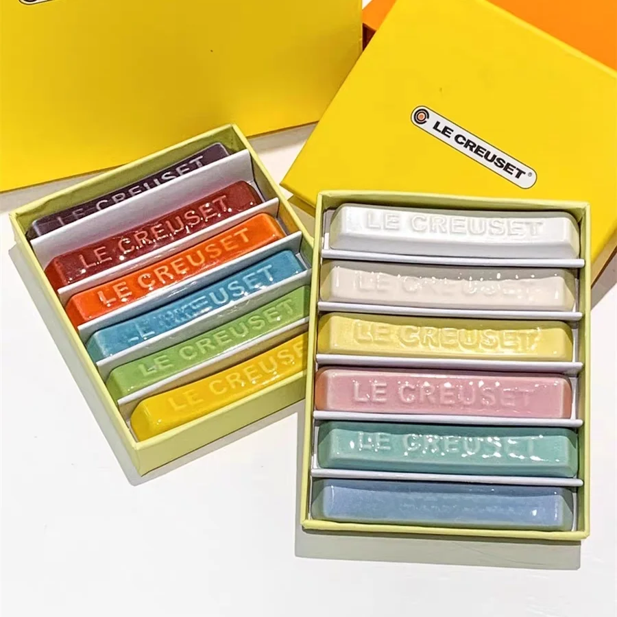 Le Creuset Cool Color Ceramic Chopsticks Holder High End Dining Utensils Pad Chopsticks Stand Home Use Glazed under Color