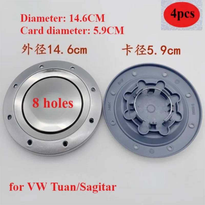 

4pcs Wheel Center Cap Hub Covers Badge for VW Tuan/Sagitar 8 holes