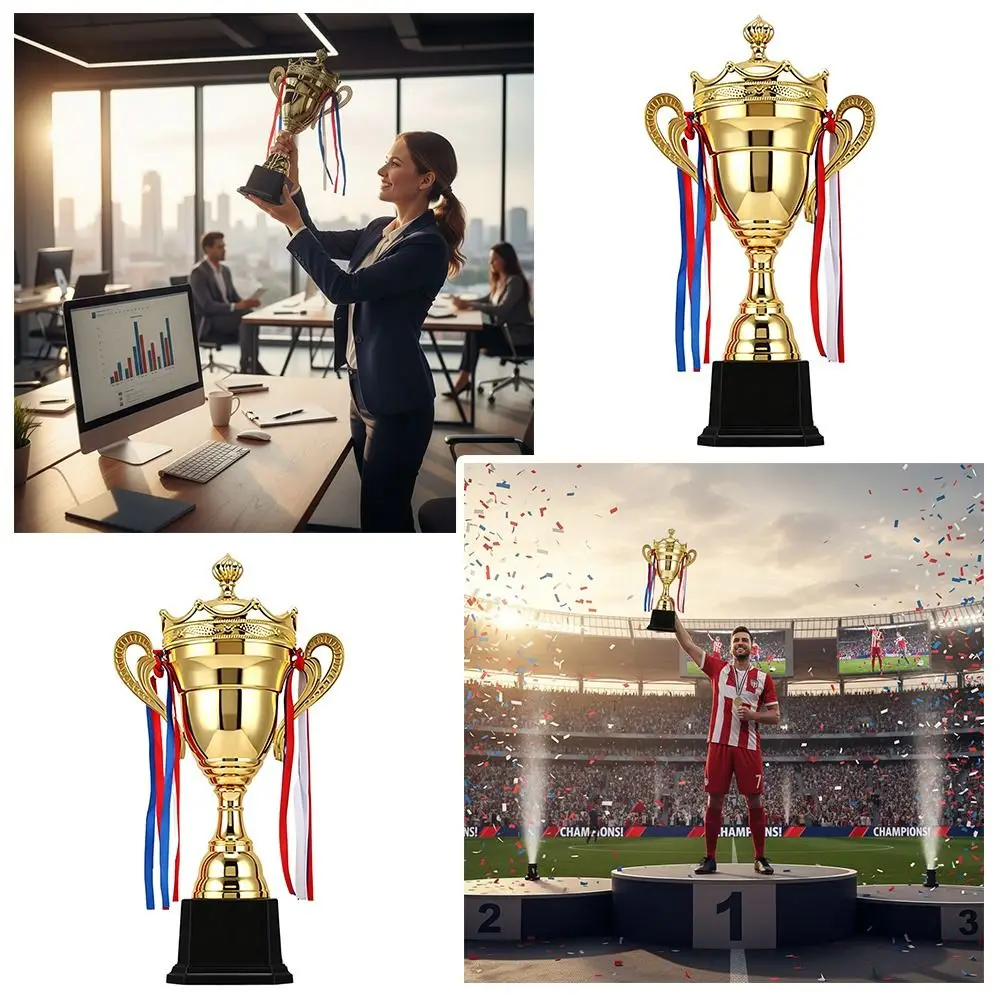Champion Winner 29/32/35/42/47/50CM Gold Trophy Metal Model Gold Color Prize Cup Small Size With Lid Award Trophy Children Award