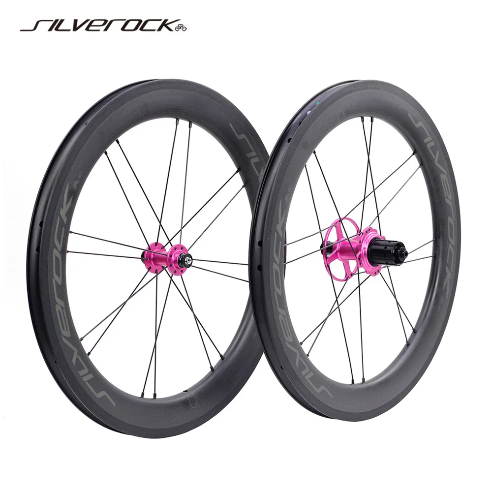 

SILVEROCK SR50 Carbon Wheels 451 20" 1 1/8" Rim Caliper V Brake Jump Holes for Minivelo P8 P18 C9 Folding Bike Bicycle Wheelset