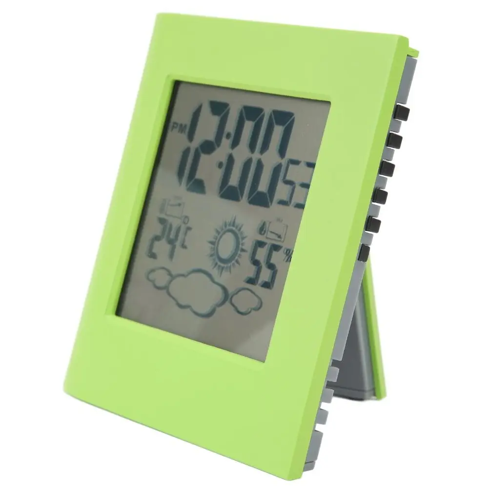 Durable ABS Solar Battery Alarm Clock LCD Display Dual Energy Alarm Clock Weather Forecast Clock Bedroom