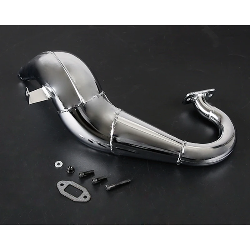 New Cnc Metal 71CC Engine Exhaust Pipe Kit For 1/5 Rofun LT LOSI 5IVE-T Truck Spare Toys Parts Rc Car Accessories