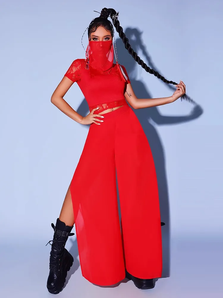 

Stage Performance Jazz Costume Women's Gogo Neck Bar DJ Outfit Female Dance Team Performance Clothes Fashionable Roman Cloth