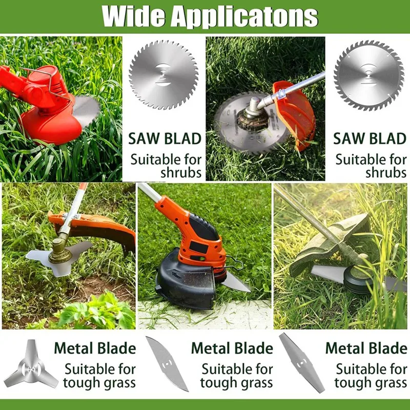 DT16 Metal Weed Eater Blade 12-Pack 6-Inch - Trimmer Brush Cutter Blade for Lawn Mower - Weed Brush Blade