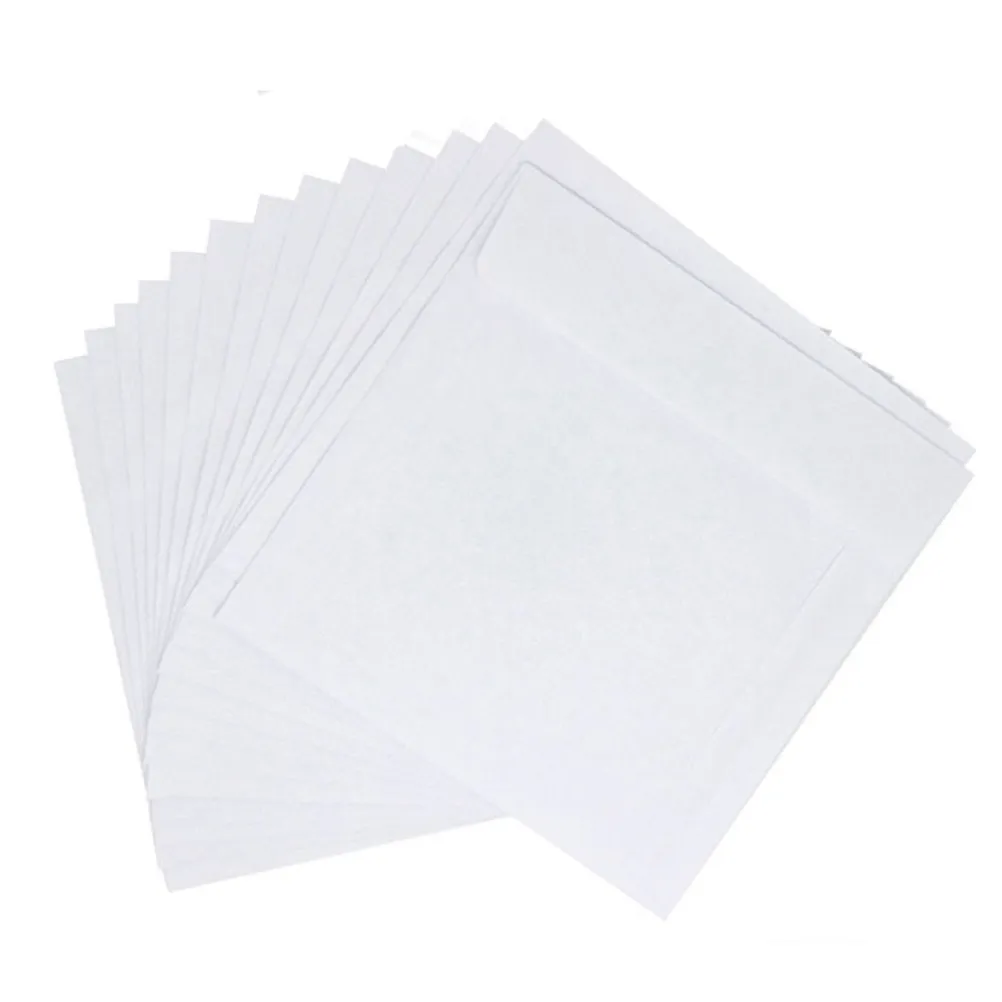 100Pcs Cd Storage Bag Paper Case Transparent Window Portable Dvd Organizer Soft Holder for Disc Protection Cd Wallet